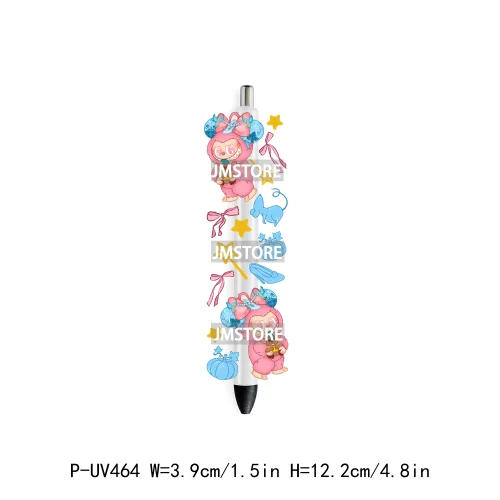 Cute Cartoon Monsters Character Kids UV DTF Pen Wraps Ready To Apply Transfer Stickers Waterproof Prints Durable Custom Labels