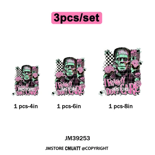 Trendy Margaritas Scary Movie Halloween Monsters Season Iron on DTF Washable Heat Transfers Stickers Ready to Press for Hoodies