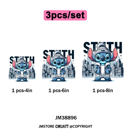 Urban Cartoon Character Streetwear Thermal Printing Iron on DTF Washable Transfers Stickers Ready to Press for Clothing Bags