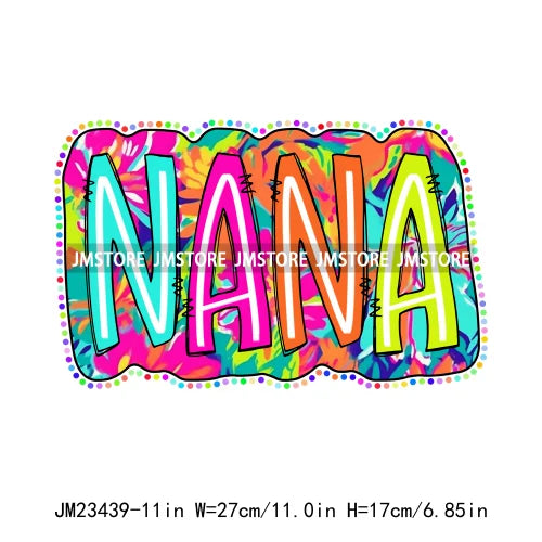 Tropical Summer Mama Nana Auntie Sister Floral Mom Iron On Spanish Busy Doing Mama Stuff DTF Transfer Stickers For T-shirts