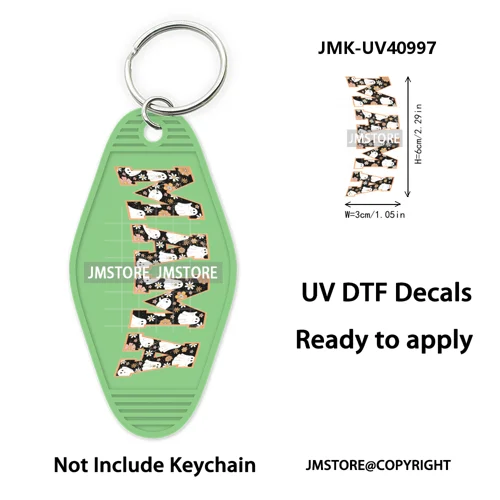 Mama Mini Halloween Spooky Ghosts UV DTF Motel Keychain Decal Ready To Ship Durable Transfer Stickers Prints For Hotel Keychain