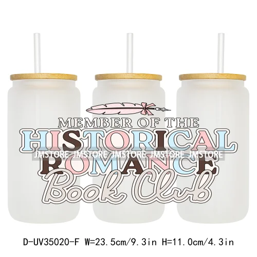 Fantasy Bookish Lover Reading 16OZ UV DTF Cup Wraps Ready To Apply Waterproof Transfer Stickers For Libbey Glass Can Tumbler