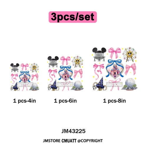 Trendy Girls Mirror Coquette Cartoon Friends Character Trip Holiday Iron on DTF Transfer Stickers Ready to Press for Sweatshirts