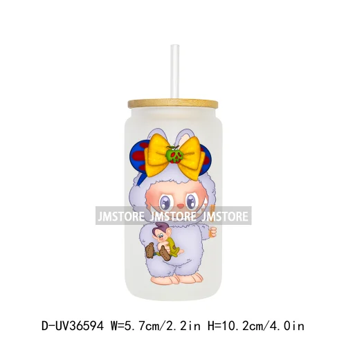 Baby Cartoon Character Coquette UV DTF Transfer Stickers Decals Ready To Apply Waterproof For 16OZ Libbey Glass Can Cups Tumbler