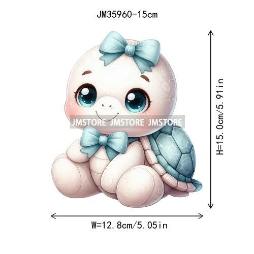 15cm 5.9in Creative Bow Sheep Tiger Animal Iron On Heat Transfer Sticker For Clothes Printed Thermal Washable T-Shirt Applique
