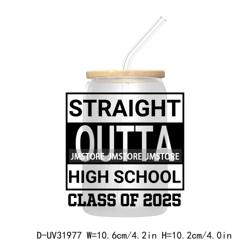 Class Of 2025 Graduation High School Senior UV DTF Transfer Stickers Decals For Libbey Cold Cups Mugs Tumbler Waterproof Labels