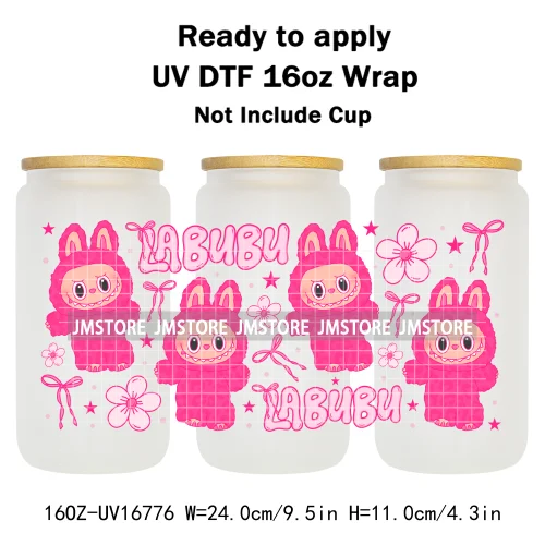 Laboo Cute Cartoon Monsters Soda Coquette UV DTF Stickers Ready To Transfer Cup Wrap Custom Labels For Libbey Can Glass Tumbler