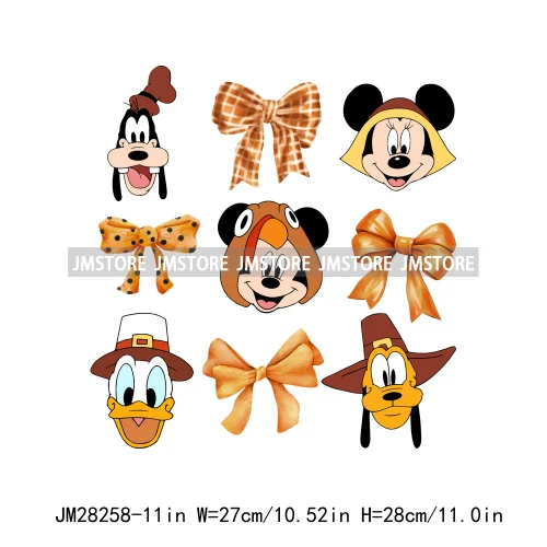 Cartoon Princess Cute Animal Coquette Fall Season Autumn Pumpkin Spice Iron On DTF Transfers Stickers Ready To Press For Clothes