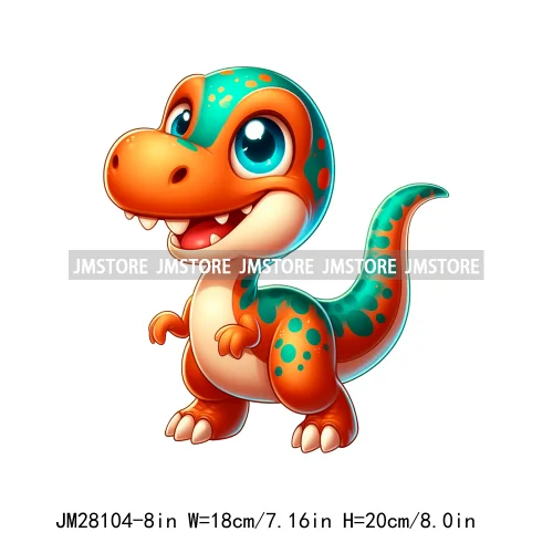 Funny Diy Dinosaur Cute Dino Nursery Animal DTF Iron On Transfers Stickers Ready To Press For T-shirts Bags