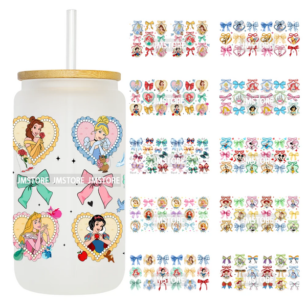 Bundle Princess Magical Mirror Bow UV DTF Stickers Ready To Apply Cup Wrap Durable Custom Prints DIY Craft For Libbey Can Glass
