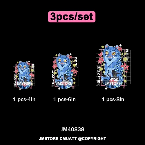 Kpop Culture Idol Movie Inspired Music Lover Cute Blue Anime Character Iron on DTF Transfers Stickers Ready to Press for Clothes