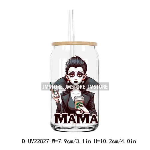 Horror Characters Mama Mother Halloween UV DTF Transfer Stickers Decals For Libbey Cold Cups Mugs Tumbler Waterproof DIY Craft