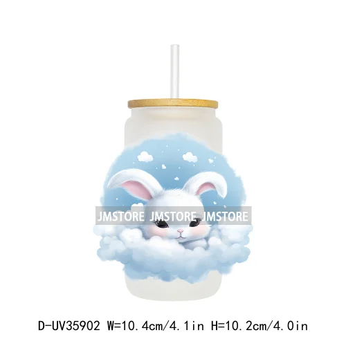 Dreamy Sleeping Baby Animals UV Sticker Decals For Libbey Cold Cups Mugs Tumbler Transfer Stickers Waterproof Top Quality Prints