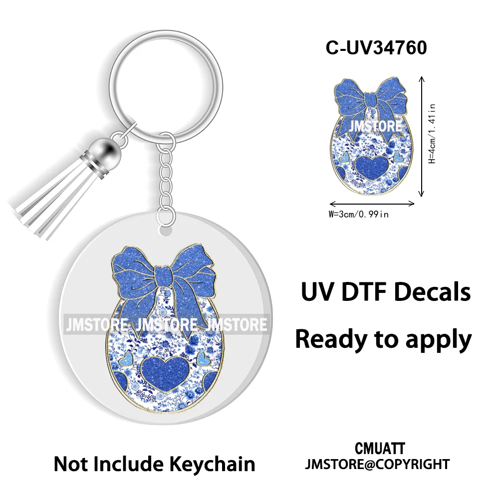 The Lord Is My Shepherd Christian Religious Easter Bible Verse Faith UV DTF Stickers For Round Circle Acrylic Keychain Keyring