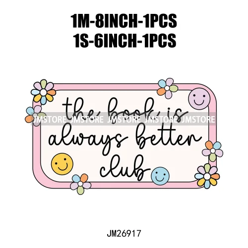 Readers Book Club Overthinker Mental Health Grab Life By Balls Positive Quotes DTF Iron On Transfers Stickers Decals For Clothes