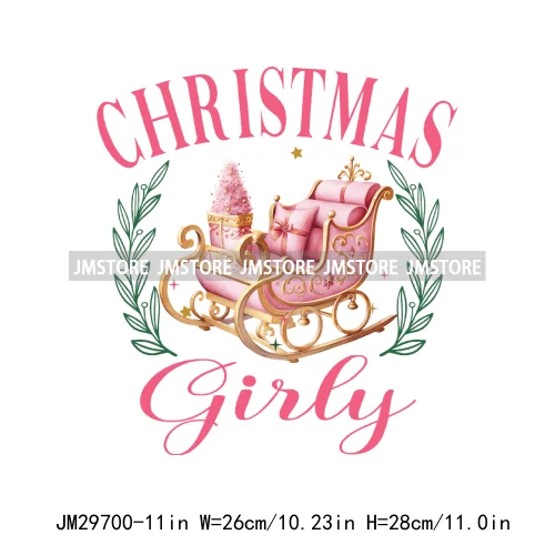 Christmas Girly Vibes Santa Winter Jesus Coquette Bow Tis The Season Iron On DTF Transfers Stickers Ready To Press For Clothes