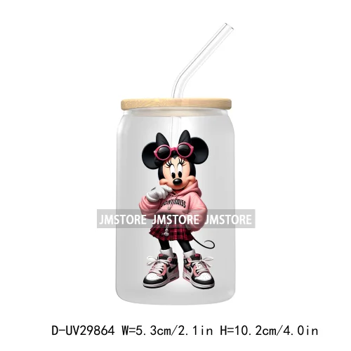 Streetwear Mouse Girl Boy UV DTF Transfer Stickers Decals For Libbey Cold Cups Mugs Tumbler Waterproof Labels Cartoon Characters