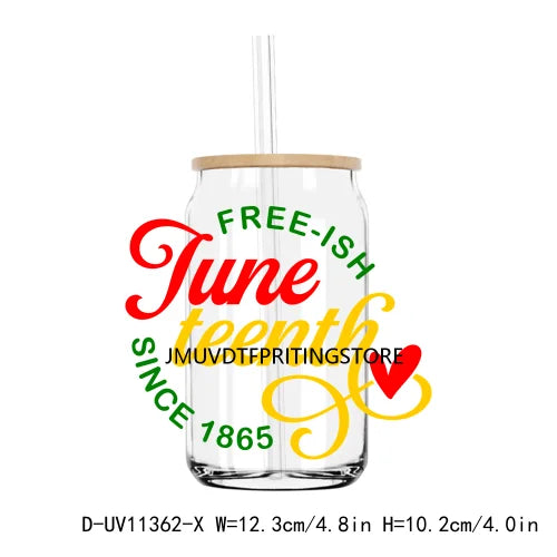 Juneteenth 1865 Black History Month UV DTF Transfers Stickers Decals For Libbey Cold Cups Mugs Tumbler Waterproof DIY Craft