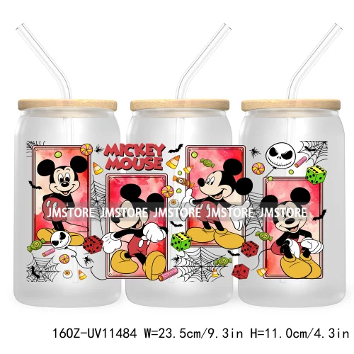 Christmas Cartoon Friends Holiday Season 16OZ UV Cup Wrap DTF Transfer Stickers For Libbey Glass Can Cup Tumbler Waterproof Logo