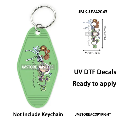 Coquette Bow Magical Mouse Cartoon UV DTF Motel Keychain Decal Ready To Ship Durable Transfer Stickers Prints For Hotel Keychain