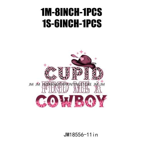 Pink Love Howdy Honey Valentine's Day Printing Designs Iron On Western Cowgirl Boat Hat DTF Transfers Stickers For T-Shirts Bag