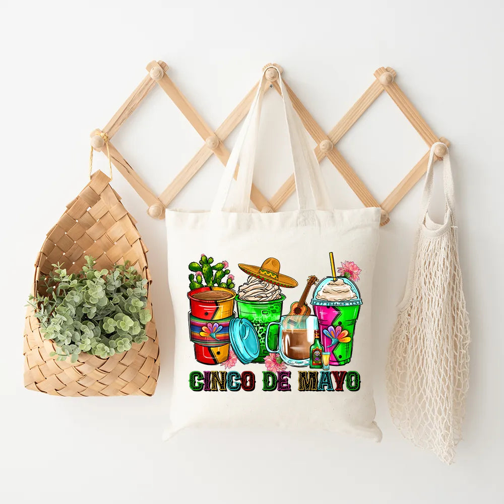 Peace Love Cafecito Cinco De Mayo Printing Decals Mexico Festival Culture Coffee Cup DTF Transfer Ready To Press For Bag Hoodies