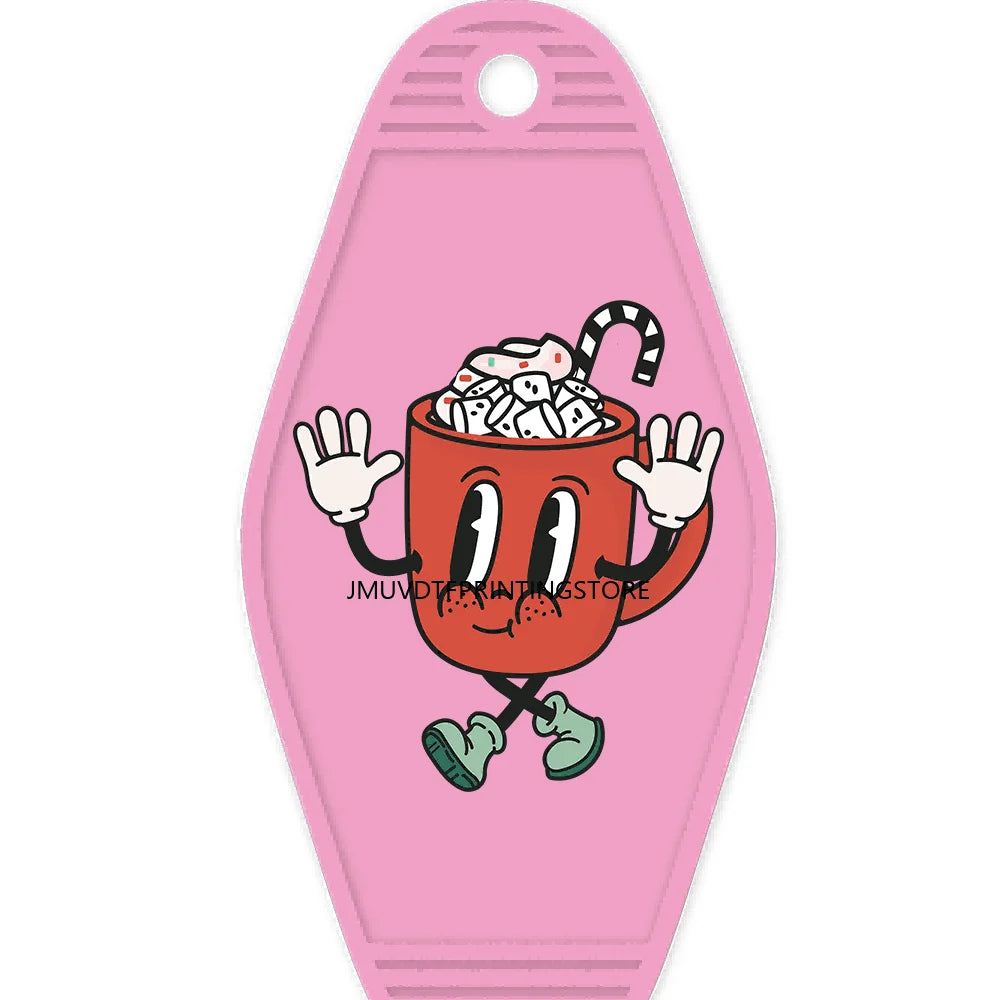 Christmas Mama Santa Claus High Quality WaterProof UV DTF Sticker For Motel Hotel Keychain ot Cocoa Season