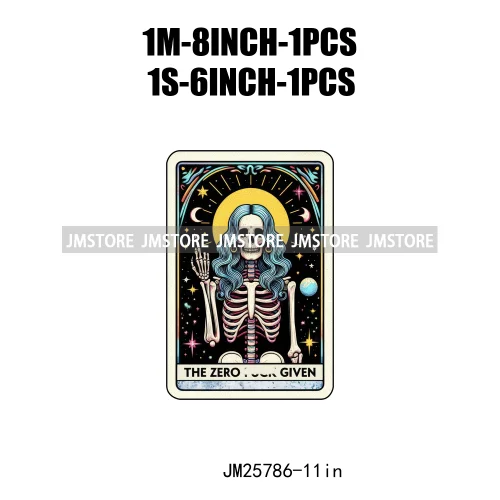 Colorful Plant Lady Stoner Skeleton Funny Drama Queen Mood Nurse Tarot Card DTF Iron On Heat Press Transfer Stickers For Clothes