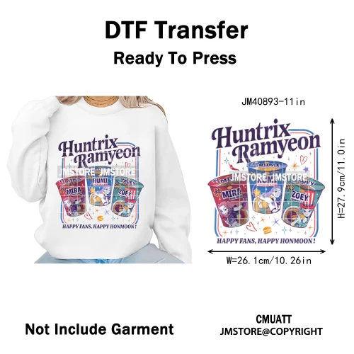 Kpop Movie Style Soda Pop Demon Inspired Movie Girl Dinner Iron on DTF Washable Transfers Stickers Ready to Press for Hoodies