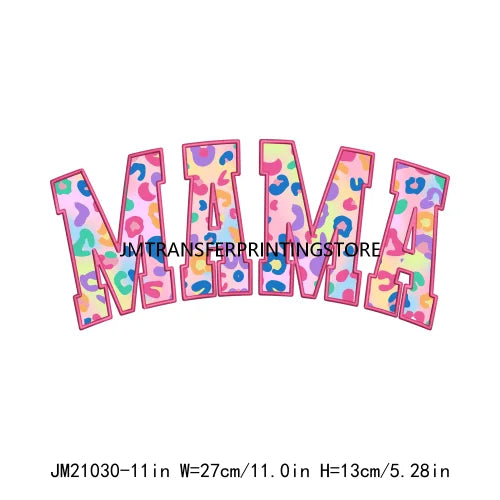 Colorful Mother Baby Hood Autism Mom Good Mama Day Bad Words Printing Mama Basics DTF Heat Transfer Stickers For T-shirts