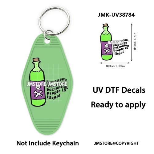 Fall Halloween Quotes Spooky Boo UV DTF Motel Keychain Decal Ready To Ship Durable Transfer Stickers Prints For Hotel Keychain
