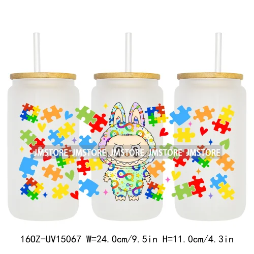 Cute Cartoon Coquette Magical Mirror Bow 16OZ UV DTF Cup Wraps Ready To Apply Waterproof Transfer Stickers For Libbey Glass Can