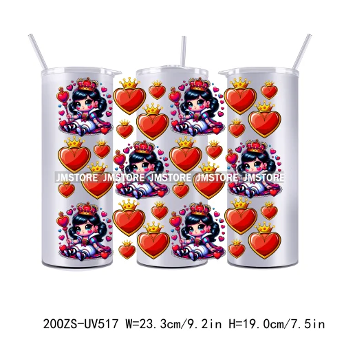 Couple Horror Character Cartoon 20OZ Straight Skinny Tumbler Wrap UV DTF Cup Wraps Custom Label Transfer Sticker Waterproof Logo