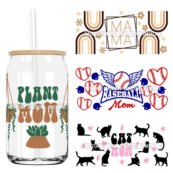 Plant Mom Mama Mother's Day 16OZ UV DTF Cup Wrap Transfers Stickers Custom Labels Durable Waterproof Logo For Libbey Glass Can