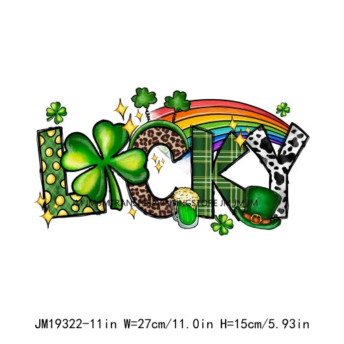 Let's Get Lucked Up Load On Luck Decals Lucky Baby Cowboy Heifer Animal Blessed St Patrick's Day DTF Transfer Stickers For Shirt