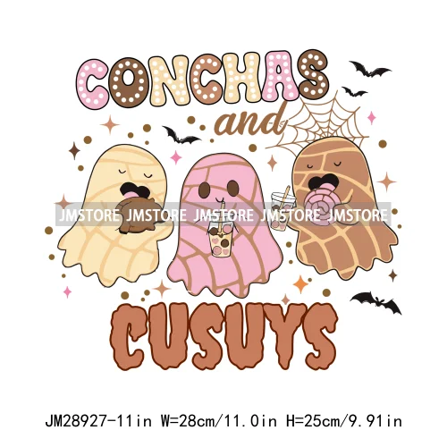 Cute Aqui Espantan Mexican Ghost Creepy Conchita Era Conchas And Cucuys Iron On DTF Transfer Stickers Ready To Press For Hoodies