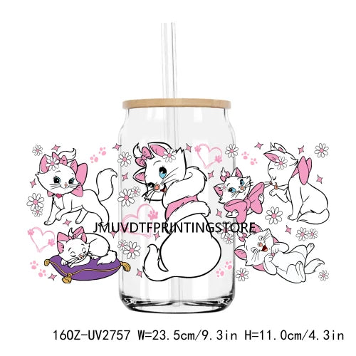 Cartoon Movie Characters Best Friends UV DTF Sticker For 16OZ Libbey Glass Cup Can Wrap Transfer Sticker Custom Labels DIY Logo