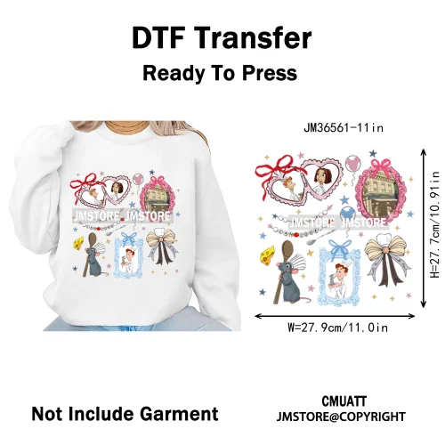 Colorful Animal Coquette Mirror Bracelet Cartoon Character Printing Iron On DTF Transfers Stickers Ready To Press T-shirts Bags