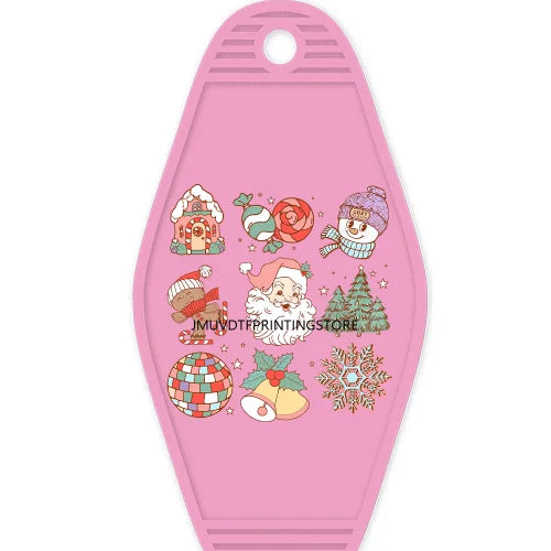 Christmas Mama Santa Claus High Quality WaterProof UV DTF Sticker For Motel Hotel Keychain ot Cocoa Season