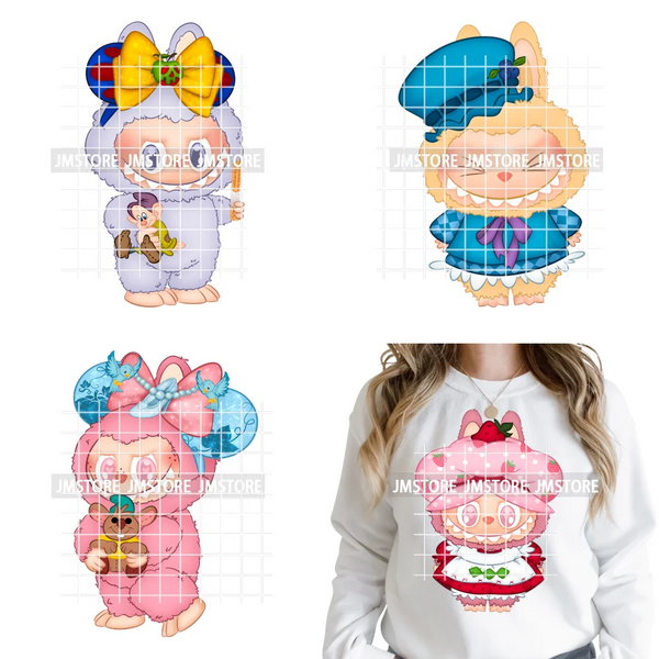New Coquette Cartoon Monster Friends Costume Girly Kids Love Iron On DTF Transfer Stickers Designs Ready To Press for Clothing