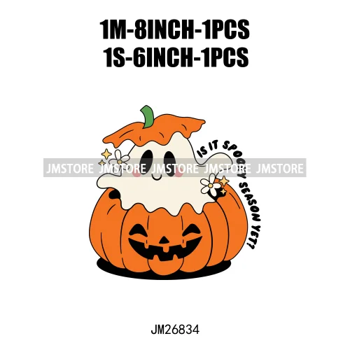 Hot Cute Spooky Ghouls Boo Read Club Bookish Halloween DTF Printing Iron On Transfer Stickers Ready To Press For Hoodies Bags