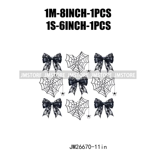 New Halloween Skeleton Ghost Coquette Bow Witch Hats Pumpkin Designs DTF Iron On Transfers Stickers Ready To Press For Hoodies