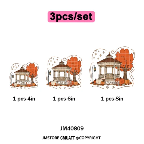 Autumn Festival Fall Season Stars Movie Girls Town Book Lover Iron on Washable DTF Transfers Stickers Ready to Press for Hoodies