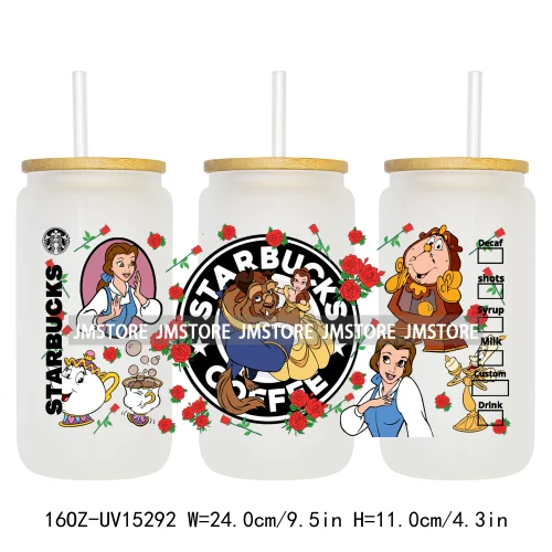 Trendy Cartoon Friends Coffee 16OZ UV DTF Cup Wraps Ready To Apply Waterproof Transfer Stickers For Libbey Glass Can Tumbler
