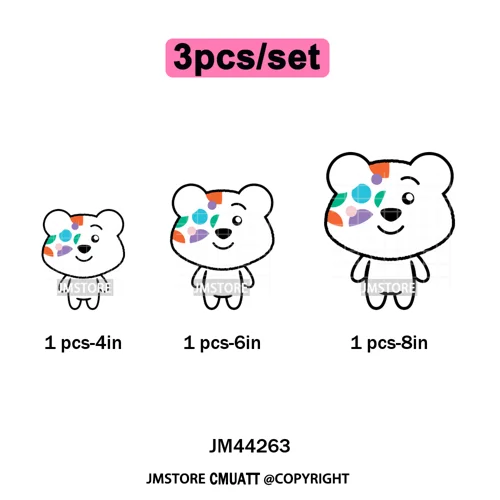 Cute Cartoon Bear Children in Need Charity Raising Kids Iron on Washable DTF Heat Transfers Stickers Ready to Press for Textiles