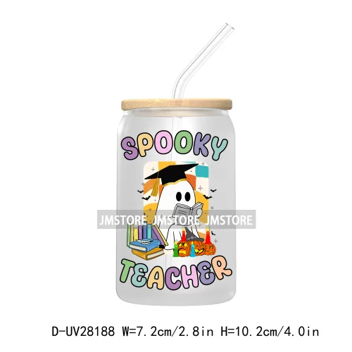 Spooky Ghost Boo Halloween Tis The Season UV DTF Transfer Stickers Decals For Libbey Cold Cup Mugs Tumbler Waterproof Book Ghoul