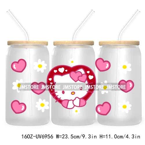 Cartoon Mouse Princess Friends 16OZ UV DTF Cup Wrap Transfers Stickers For Libbey Glass Can Cups Tumbler Waterproof Craft