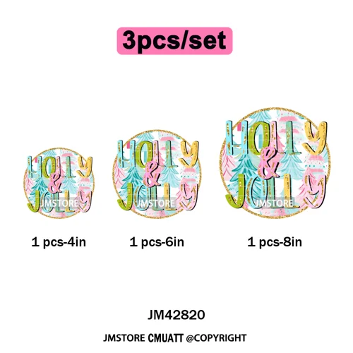 Funny Christmas Tree Coquette Holly Jolly Merry and Bright Festive Lover Iron on DTF Transfer Sticker Ready to Press for Hoodies