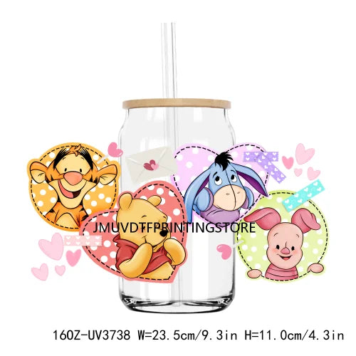 Cartoon Movie Characters Best Friends UV DTF Sticker For 16OZ Libbey Glass Cup Can Wrap Transfer Sticker Custom Labels DIY Logo