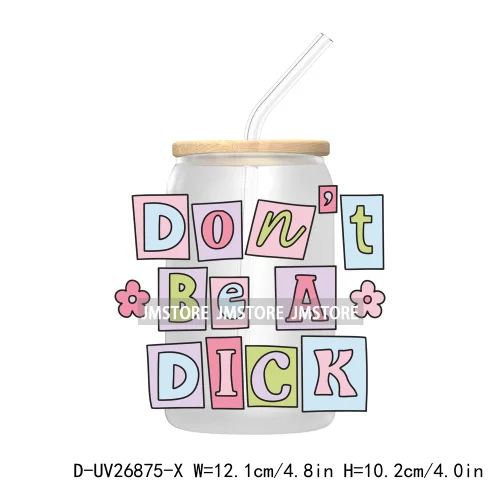 In My Bookish Era UV DTF Sticker For 16OZ Libbey Glass Cup Can Wrap Transfer Stickers Custom Labels Prints DIY Logo Be Kindness